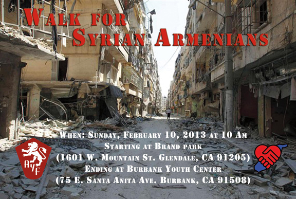 Walk for Syrian Armenians Set to Take Place February 10